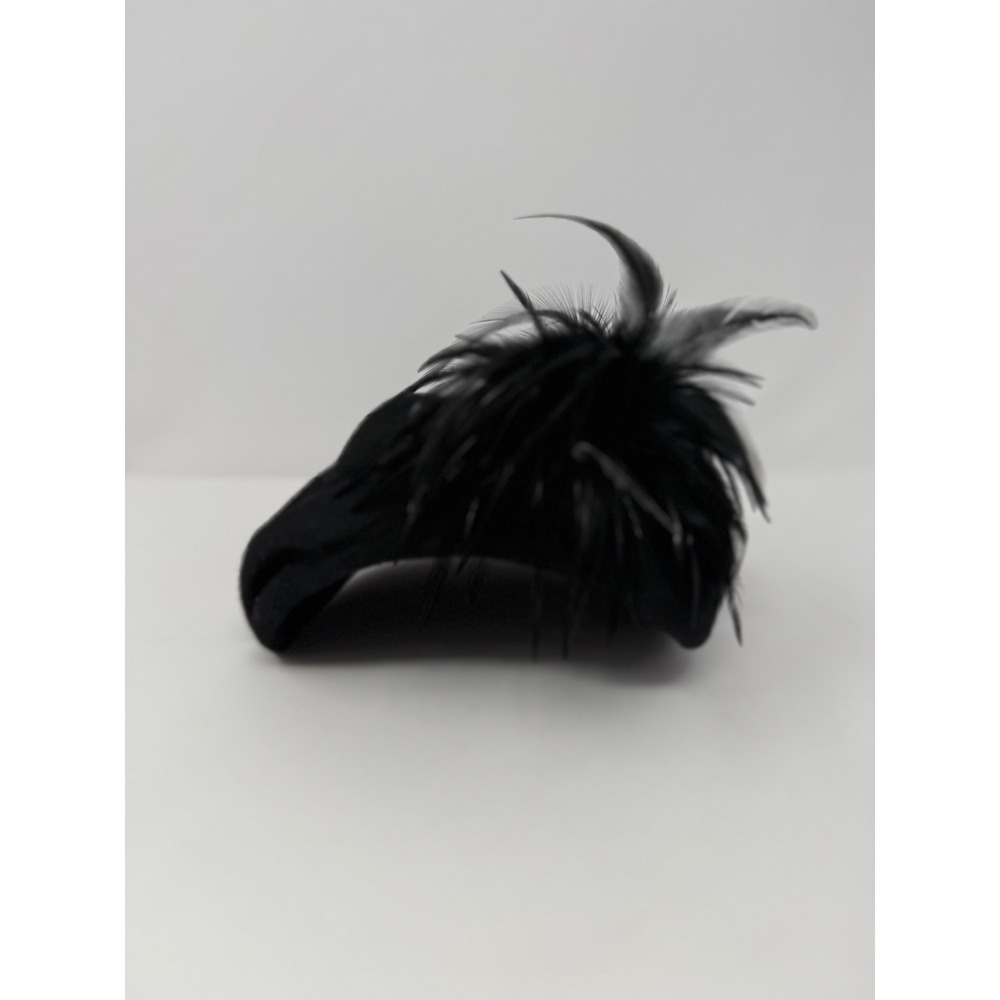 VINTAGE HENRY POLLAK CO. WOOL HAT BLACK WITH FEATHERS